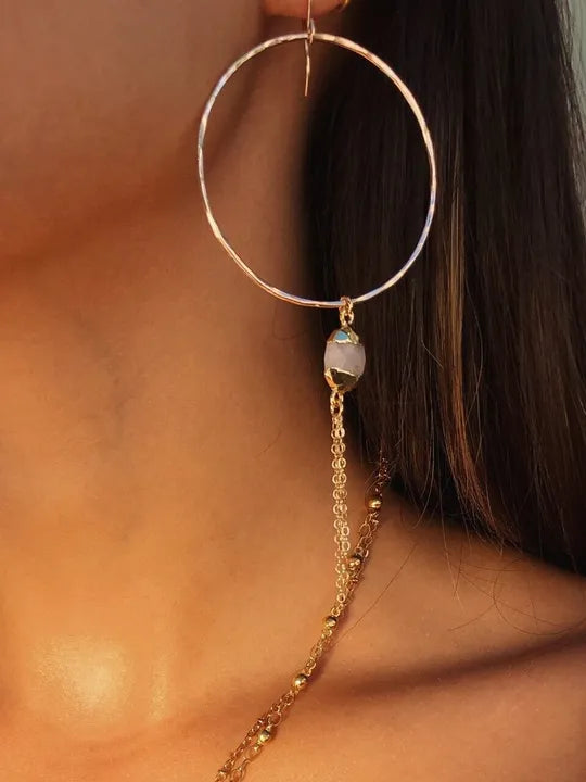 TOA Moonstone Dangle Earrings