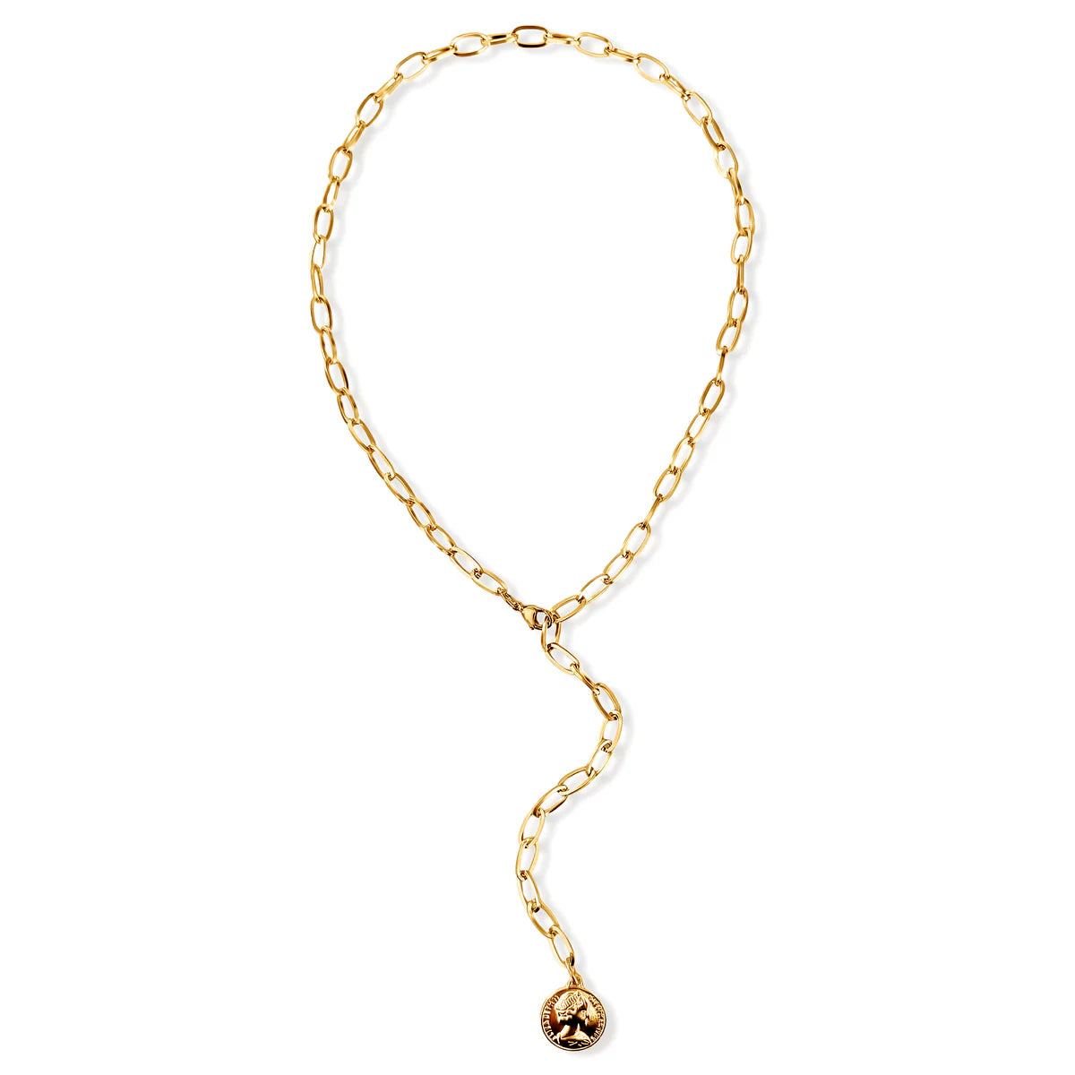 EV Niccola Lariat Coin Necklace