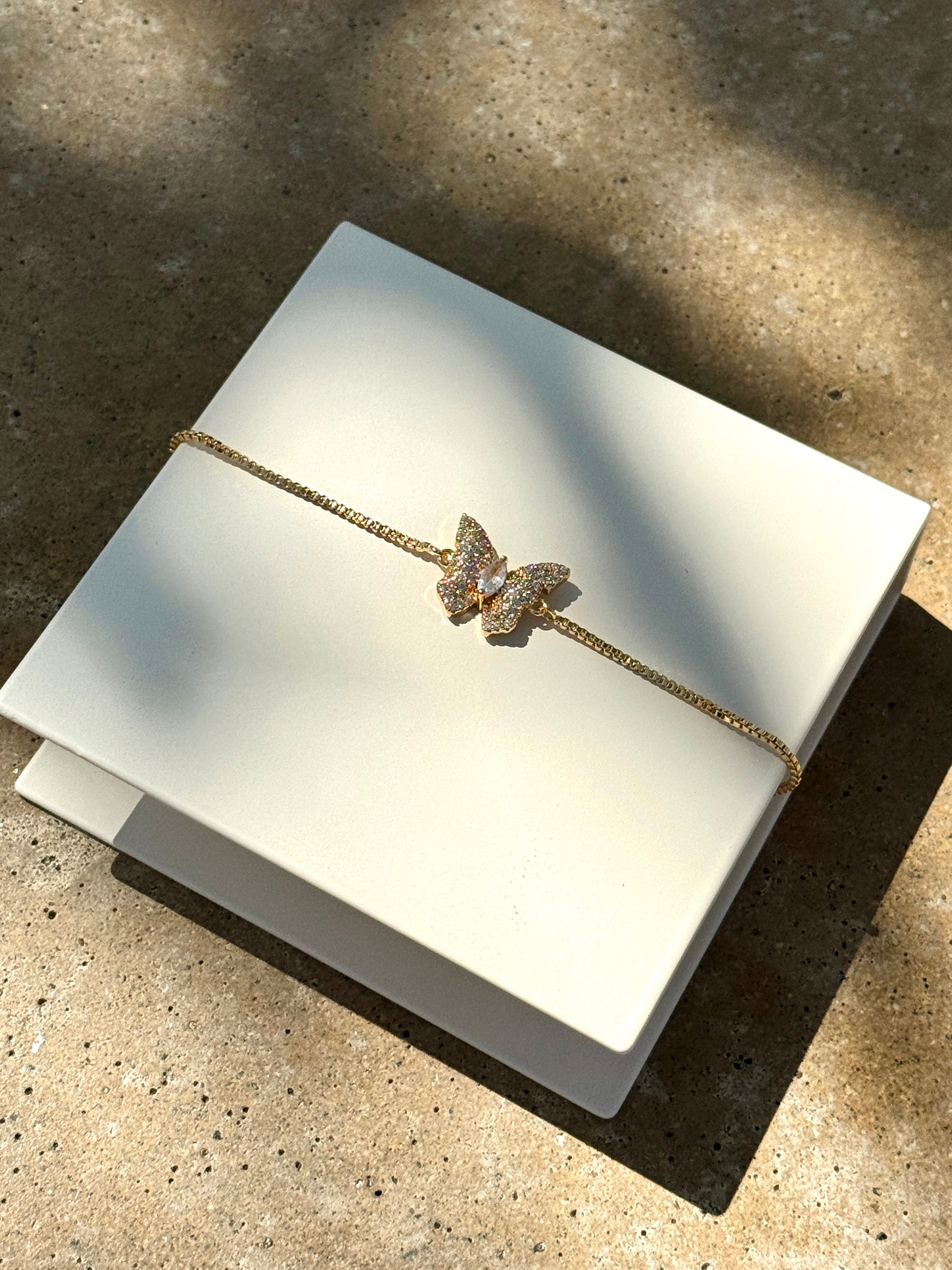 CZ Butterfly Lariat Bracelet