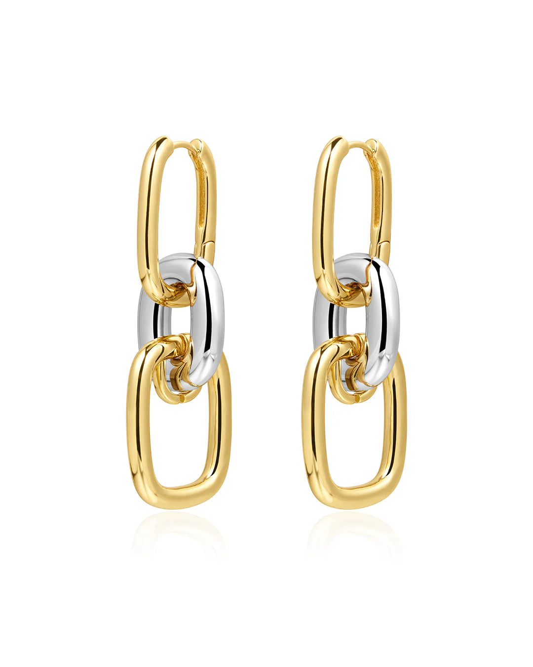 LAJ 2Tone Chain Link Huggies