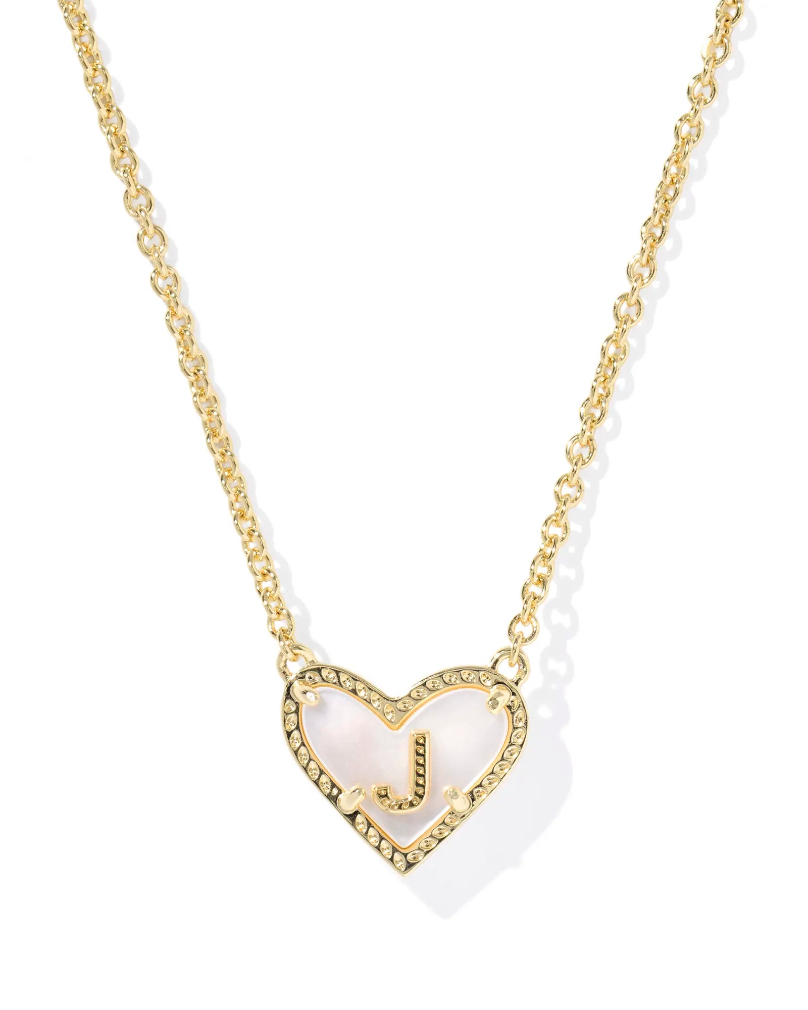 KS Ari Heart Letter J Pendant Necklace