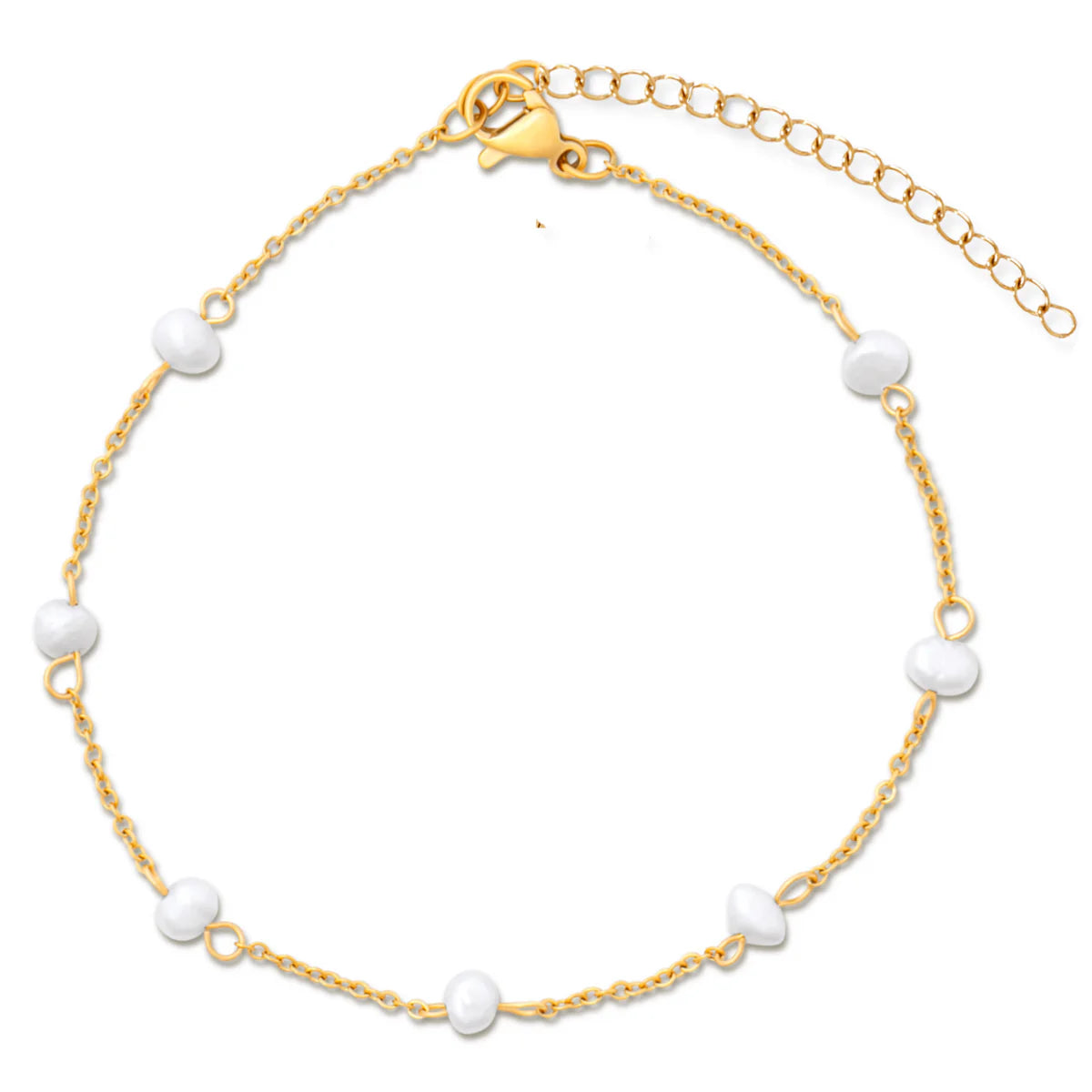 EV Rosette Pearl Chain Anklet