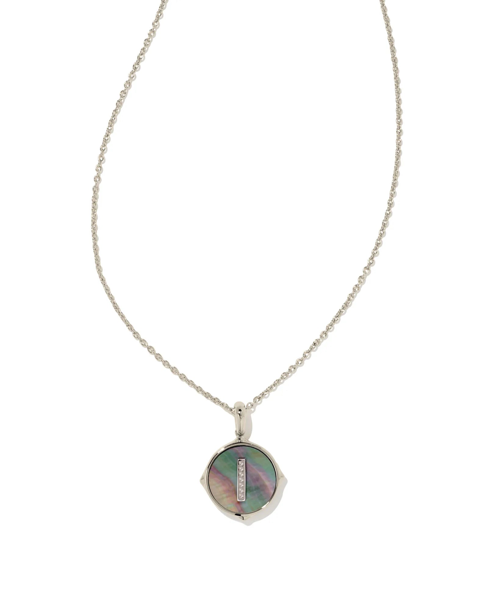 KS Letter I Disc Pendant Necklace