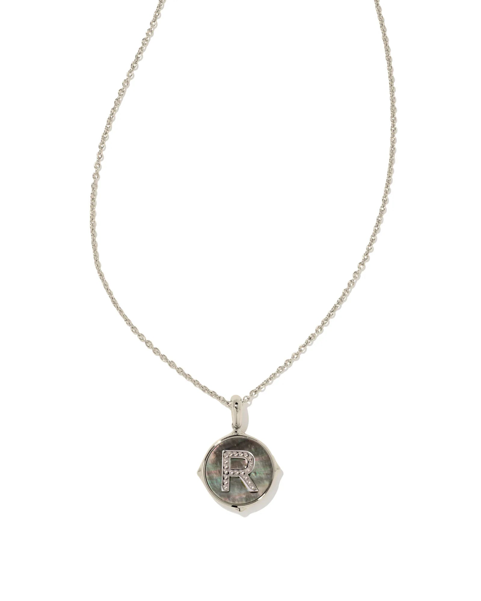 KS Letter R Disc Pendant Necklace