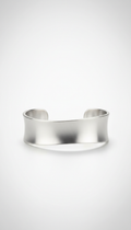 Brushed Silver Sculptural Cuff