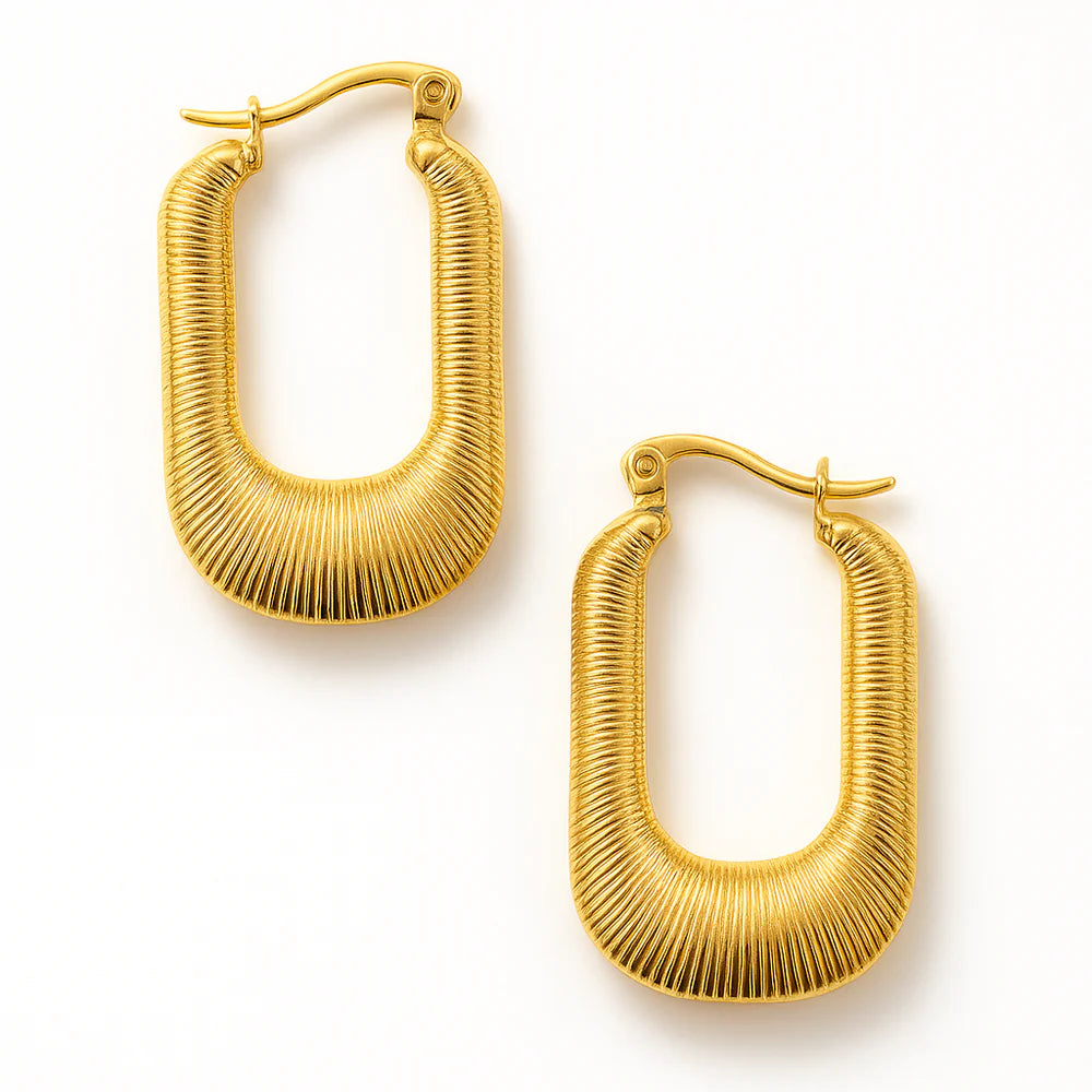 EV Tapered Geometric Hoop Earrings
