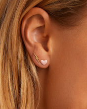 Load image into Gallery viewer, GOR Blush Heart Charm Stud
