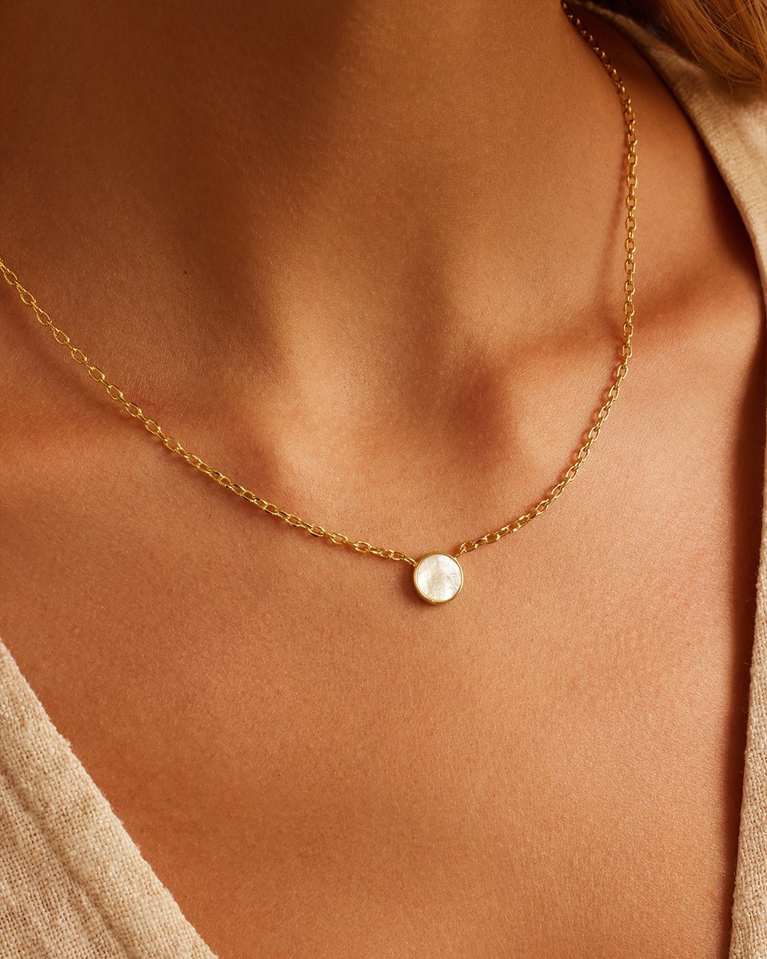 GOR Rose Marble Coin Necklace