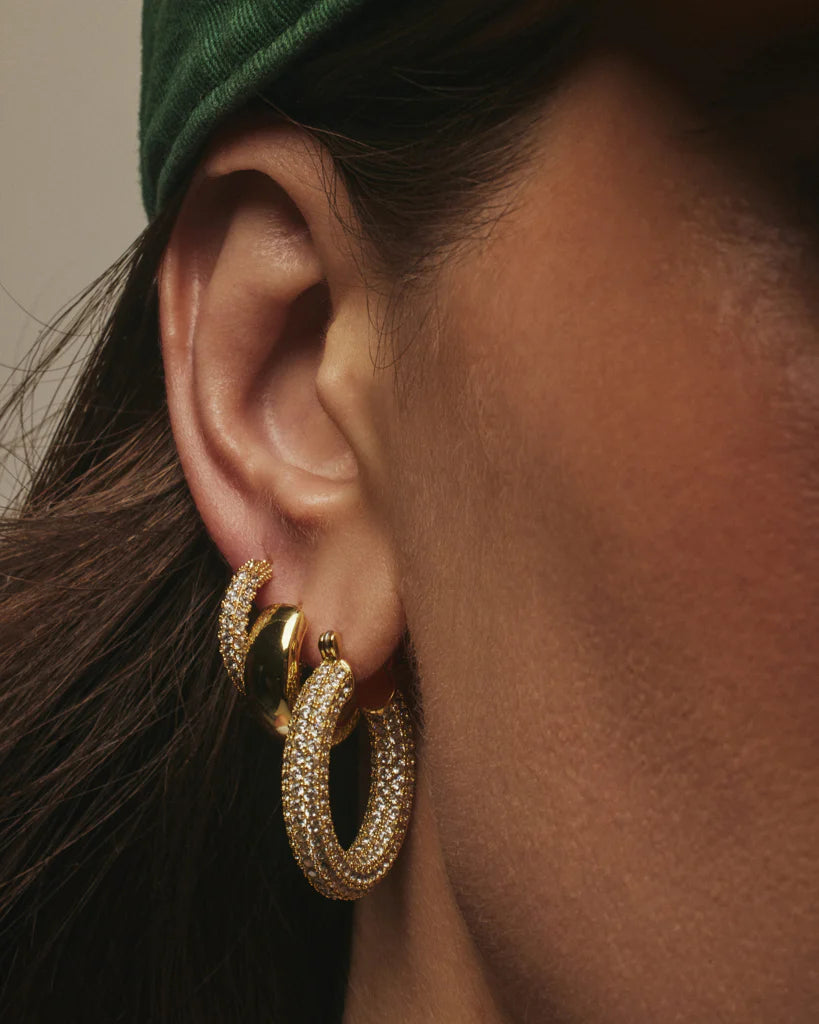 LAJ Pave Baby Amalfi Hoops