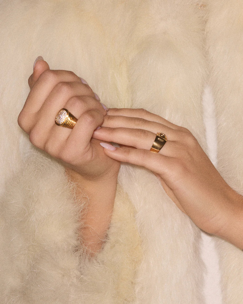 LAJ Pave Oval Bezel Ring
