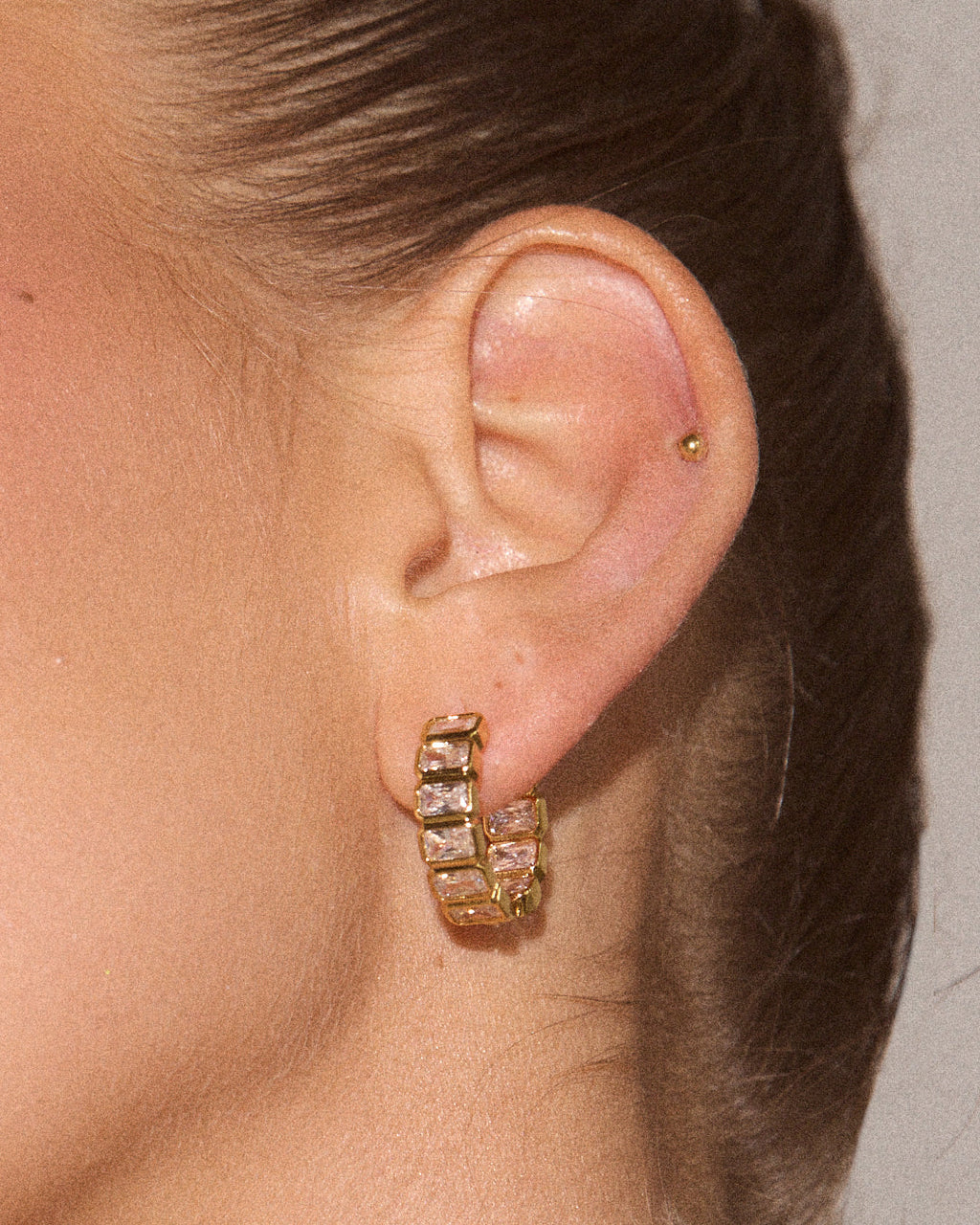 LAJ Bianca Bezel Hoops