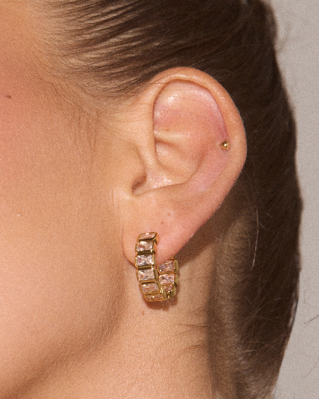 LAJ Bianca Bezel Hoops