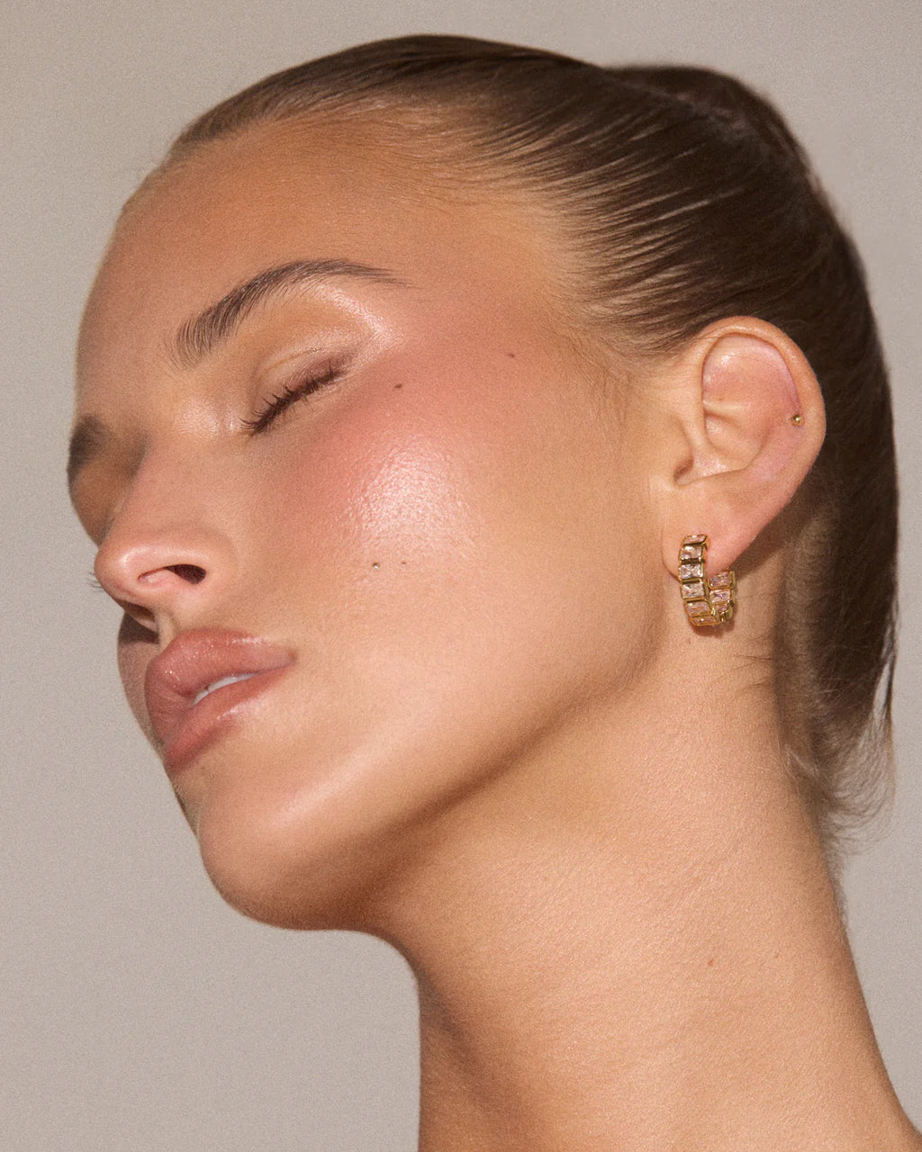 LAJ Bianca Bezel Hoops