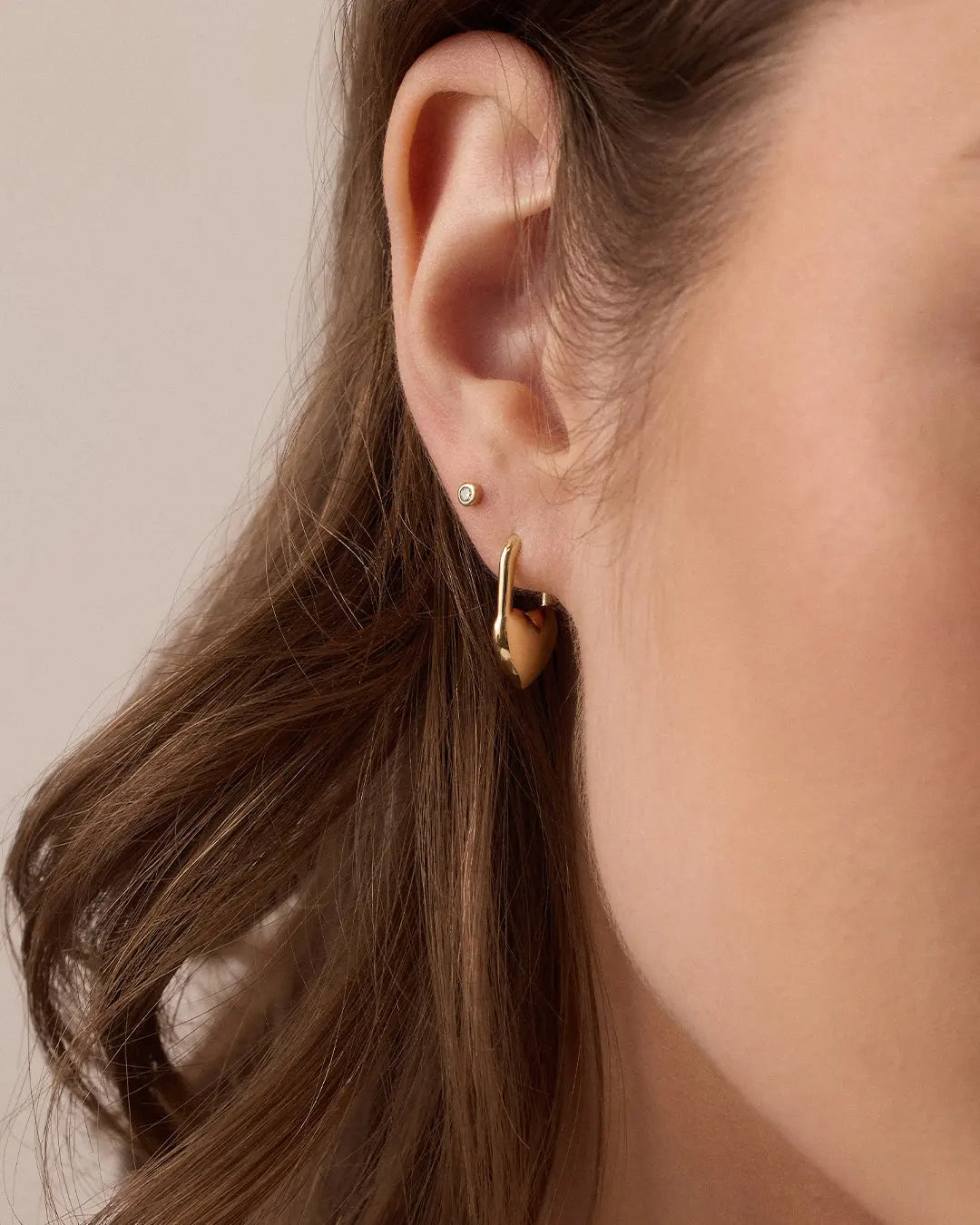 GOR Heart Padlock Huggies