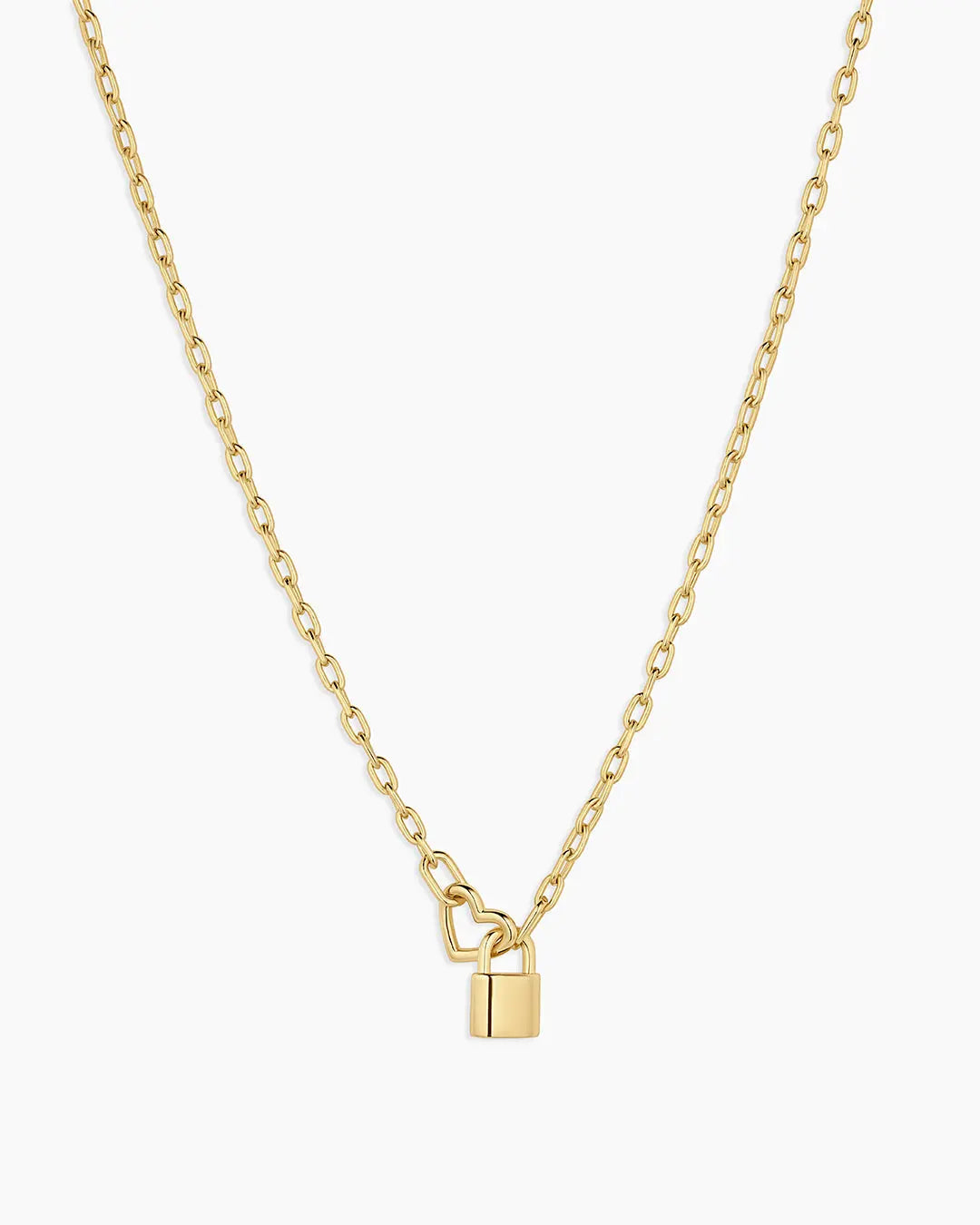 GOR Heart Padlock Interlocking Necklace
