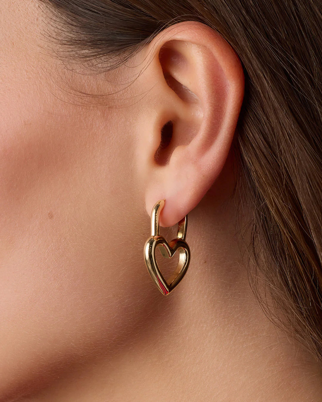 GOR Open Heart Padlock Hoops