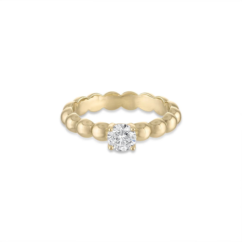 14k Vermeil The Coogee Beaded Solitaire Ring