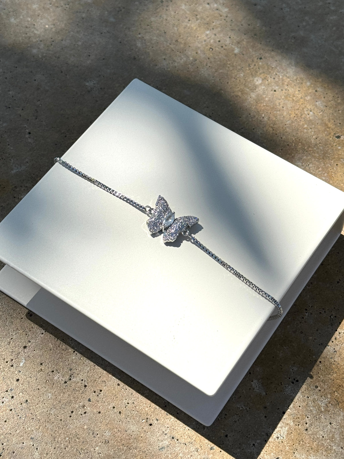 CZ Butterfly Lariat Bracelet
