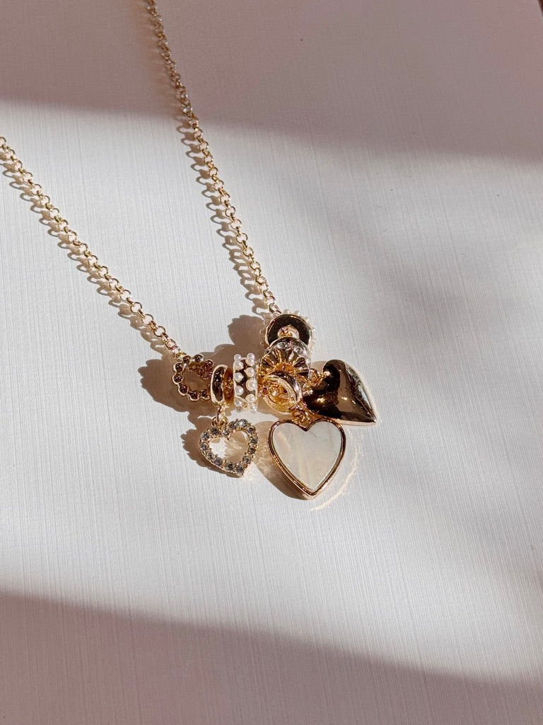 White Heart Charm Necklace