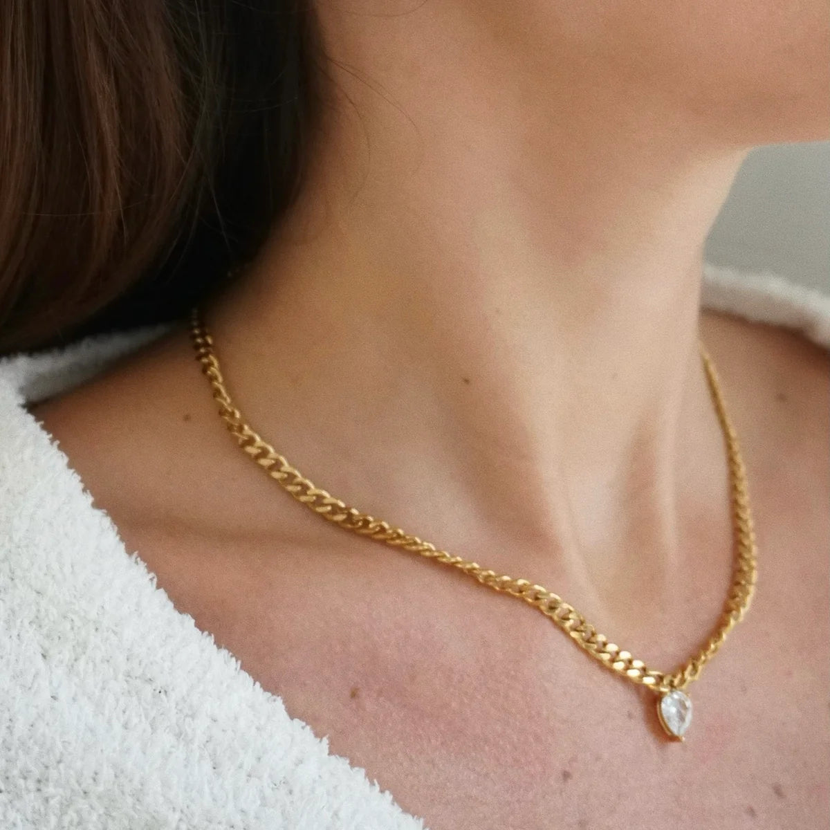 EV Skylar Solitaire Pear Necklace