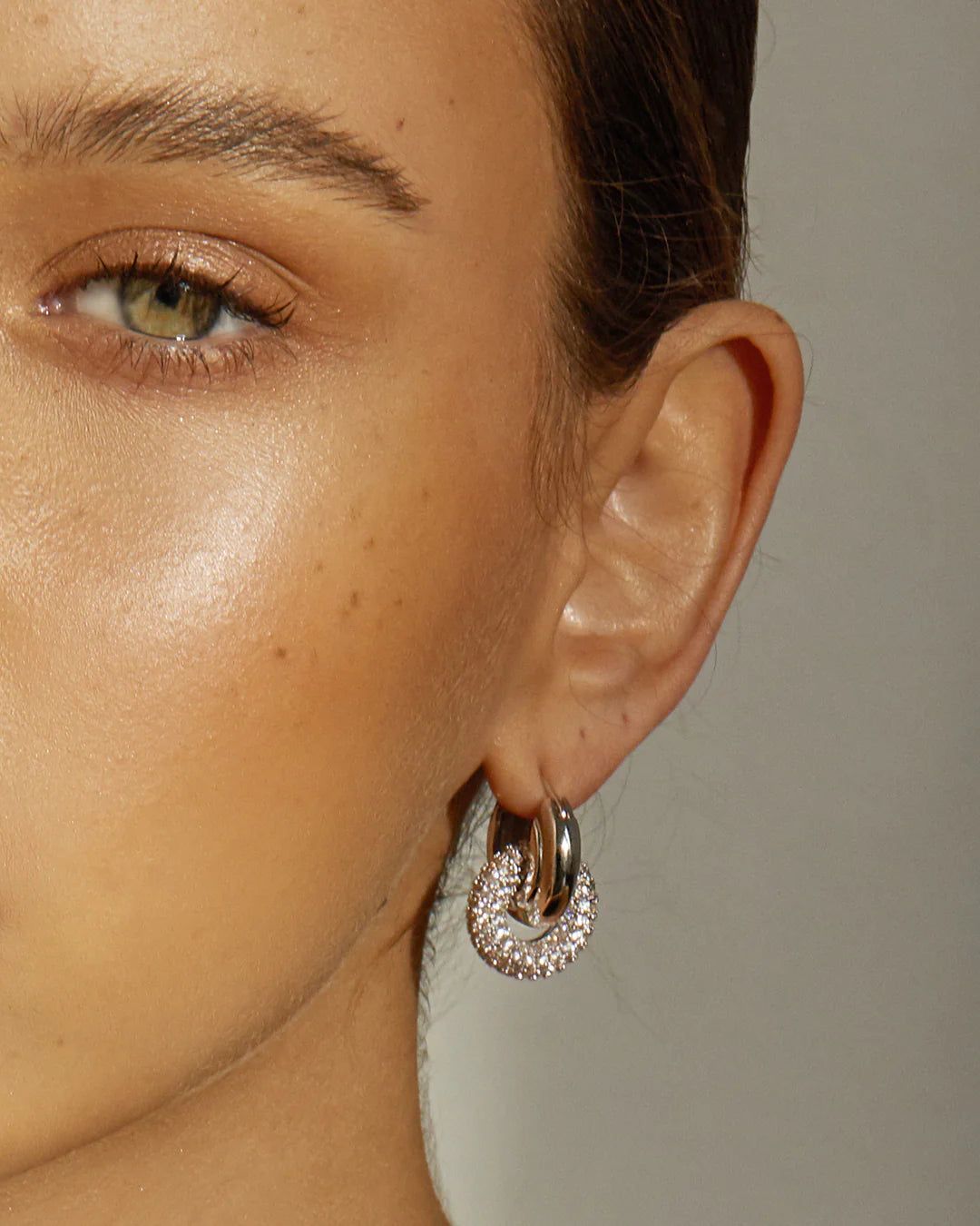 LAJ Pave Interlock Hoops