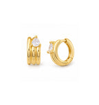 Mini Ribbed Huggies with CZ