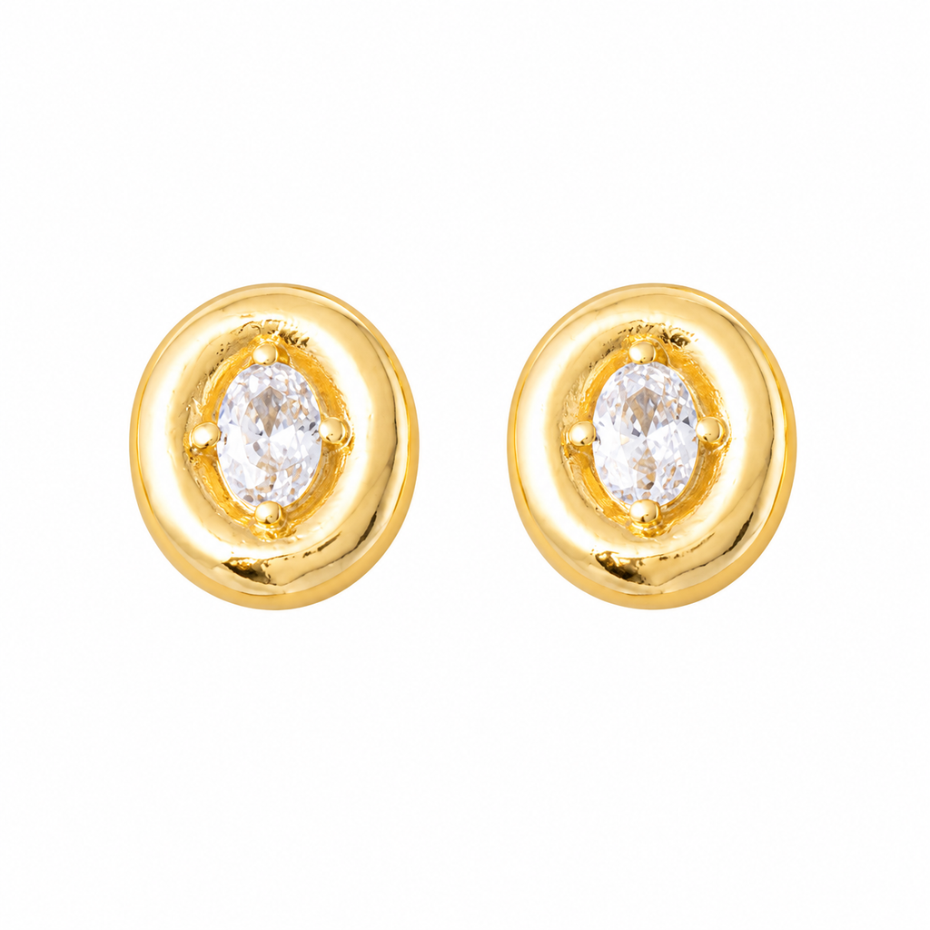 CZ Oval Shape Studs