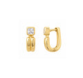 Square huggies with CZ stones
