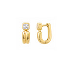 Square huggies with CZ stones