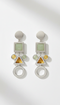 Geometric High-Polish Drop Earrings