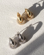 LAJ Pave Interlock Hoops
