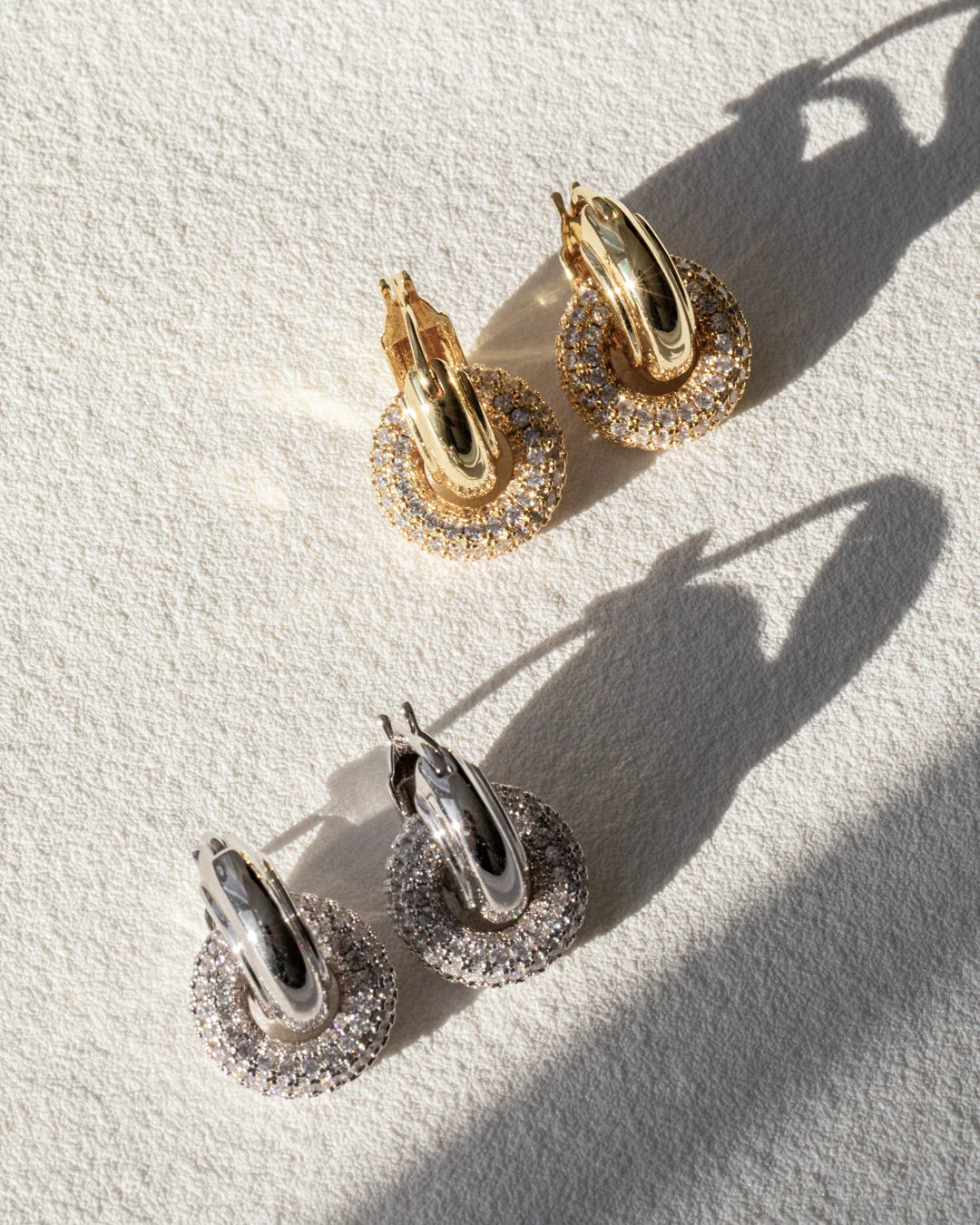 LAJ Pave Interlock Hoops