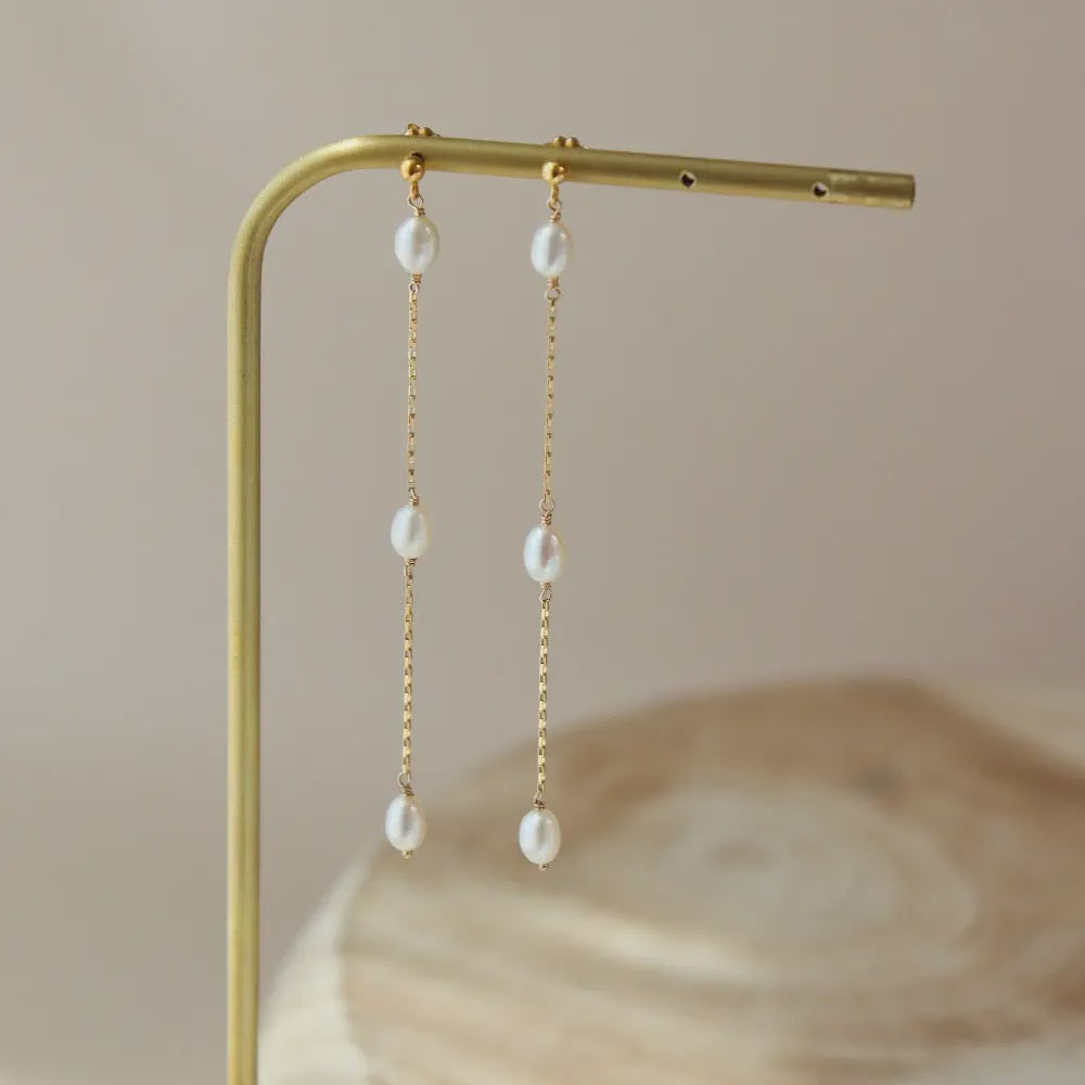 TKN Floating Pearl Earrings