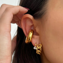 Load image into Gallery viewer, EV Colette Pear Huggie Hoop Earrings
