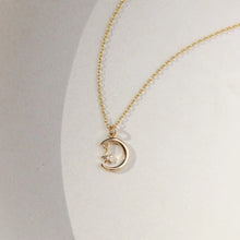 Load image into Gallery viewer, TKN Moon Star Charm Necklace
