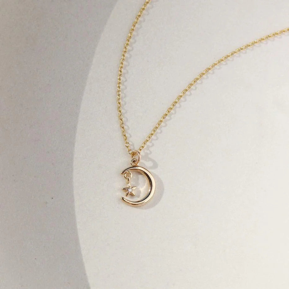 TKN Moon Star Charm Necklace