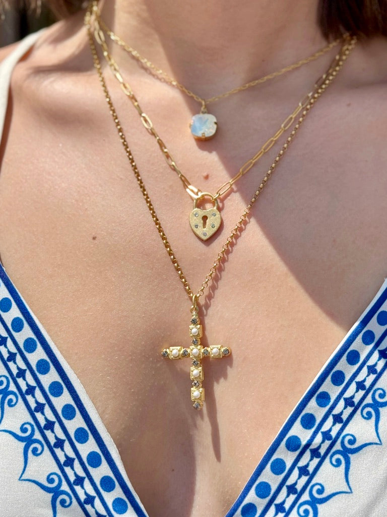 LVP 1491 Heart Lock Necklace