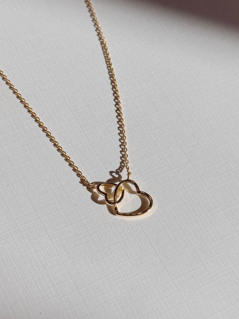 Double Heart Interlock Necklace