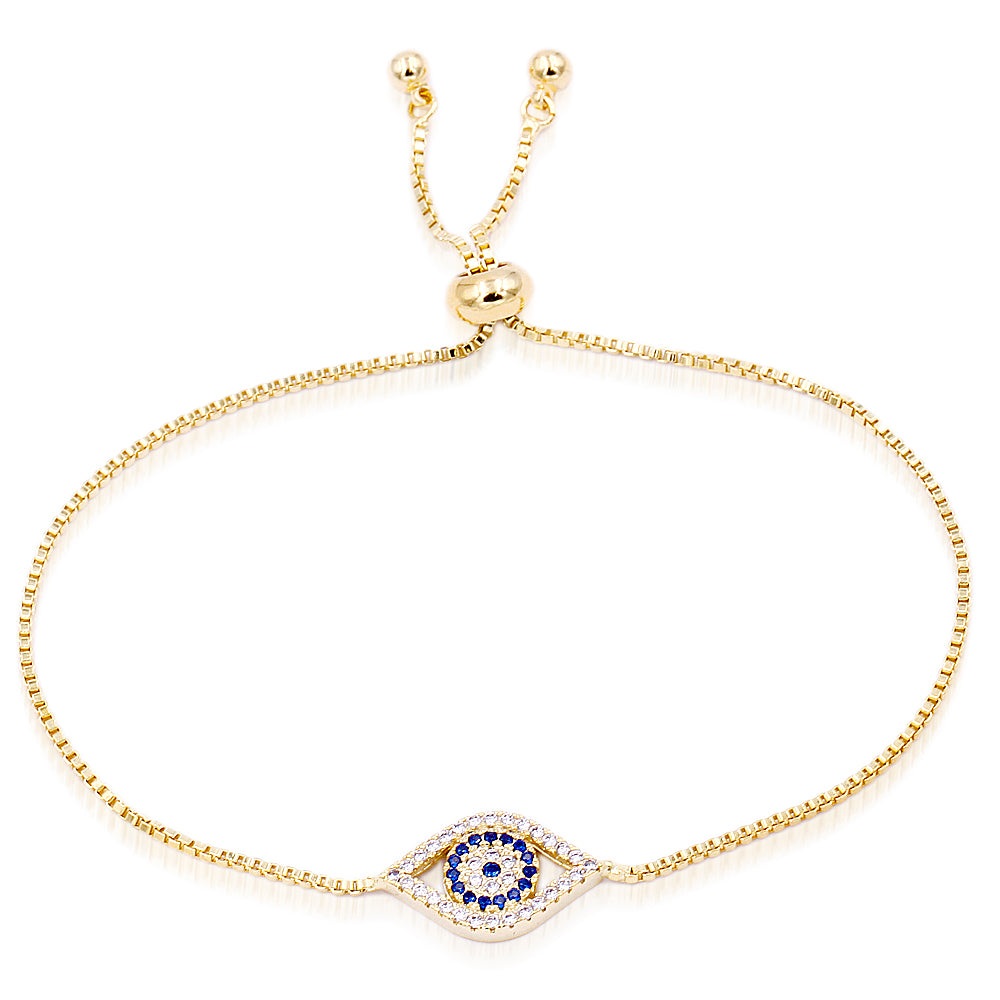 CZ Evil Eye Lariat Bracelet