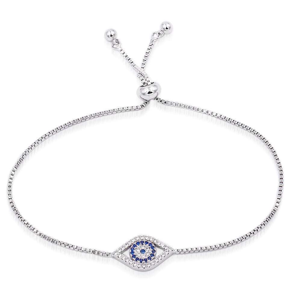 CZ Evil Eye Lariat Bracelet