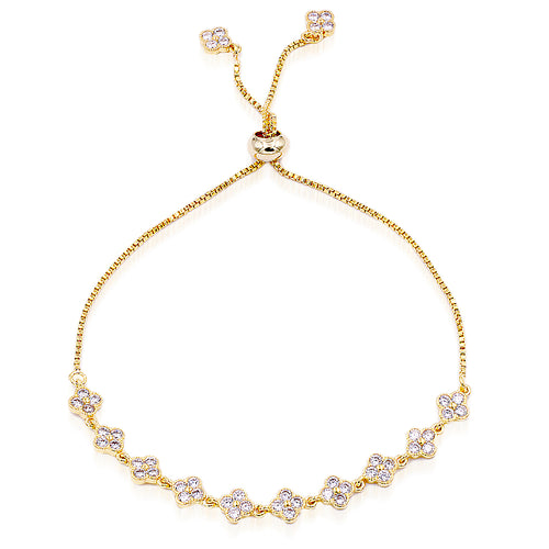 Clover Lariat Bracelet in Gold