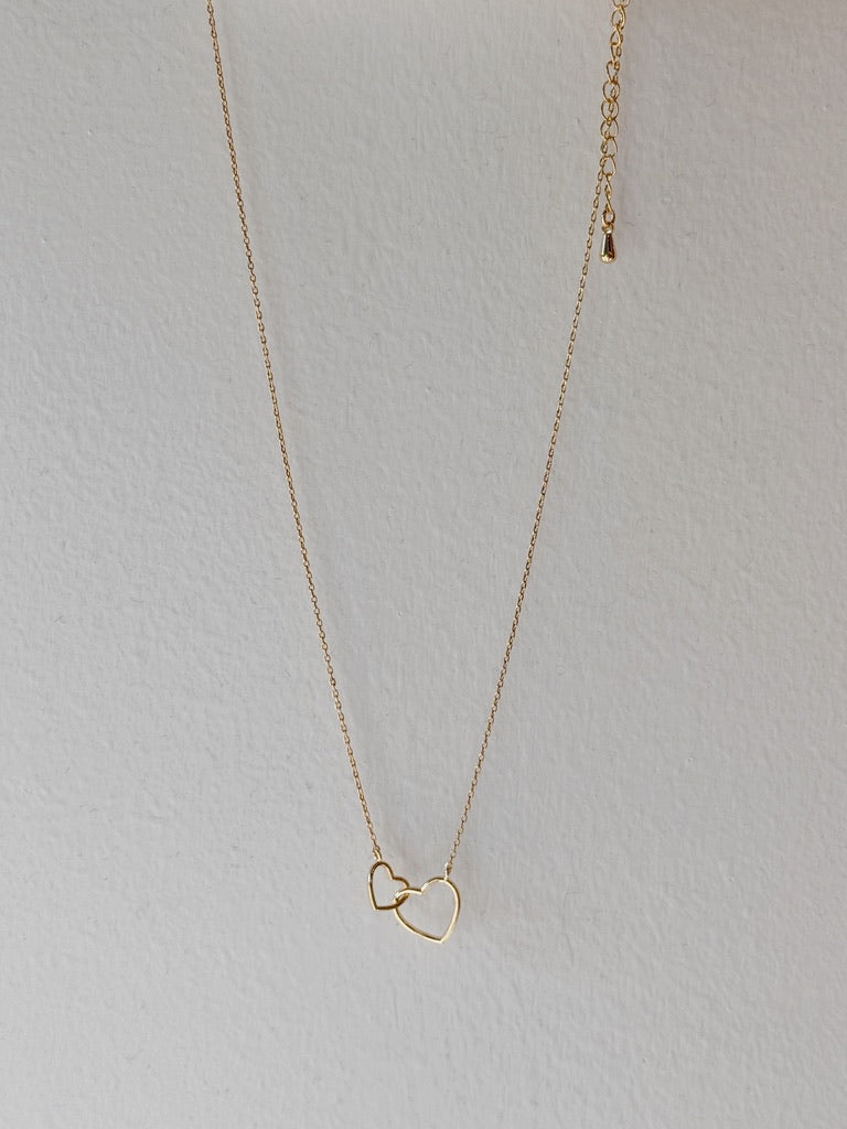 Double Heart Interlock Necklace