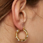 EV Nicoletta Pearl Hoop Earring