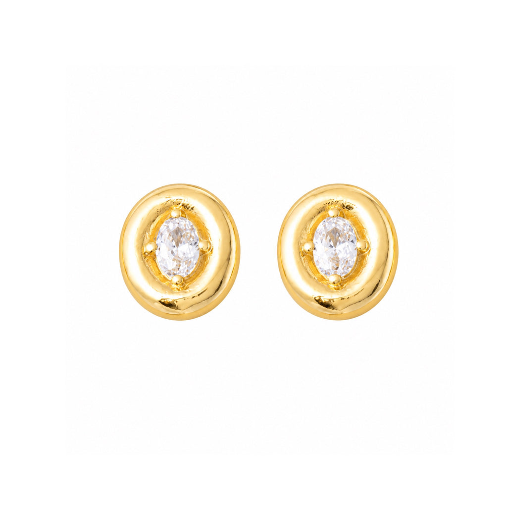 CZ Oval Shape Studs