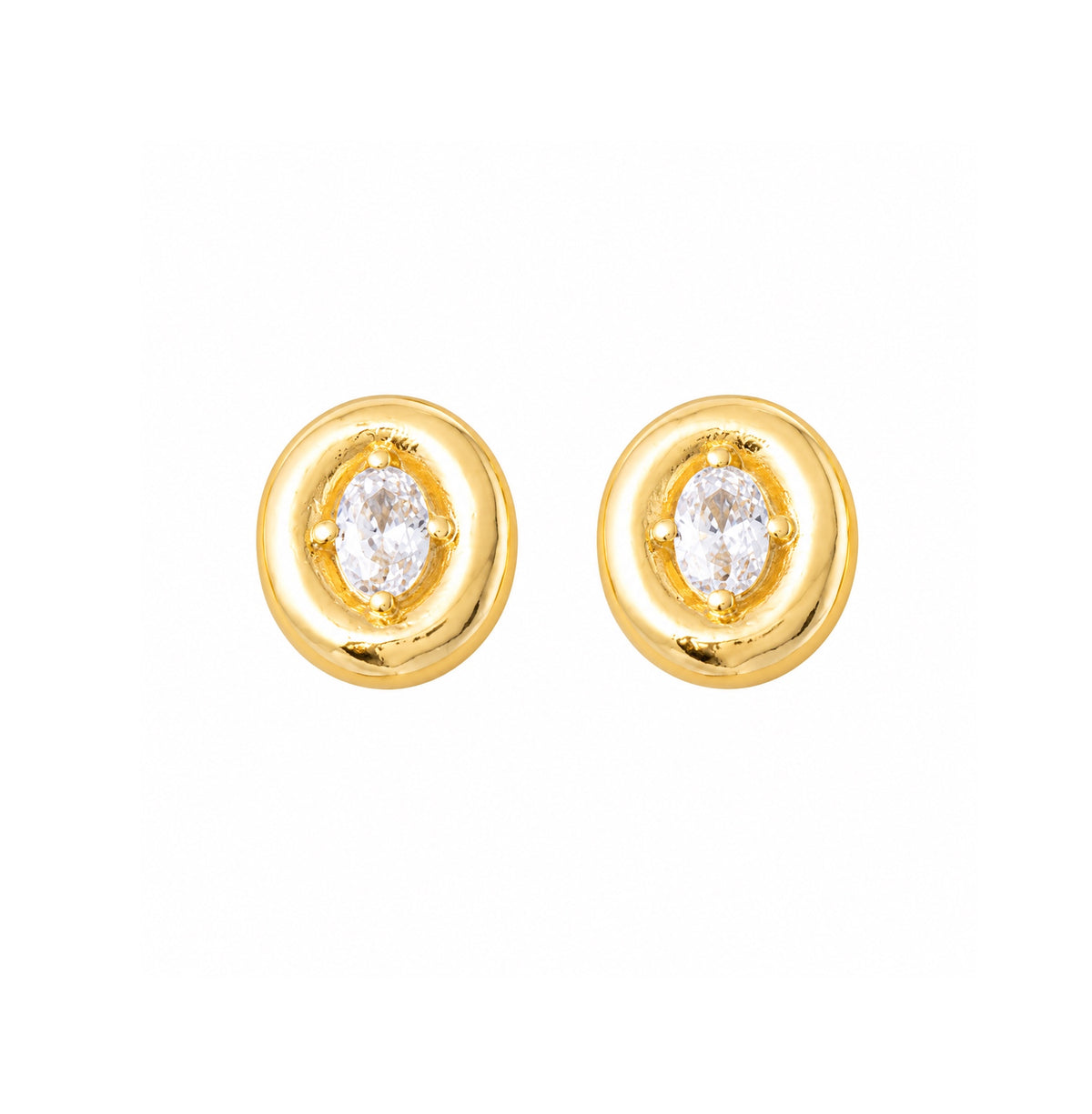 CZ Oval Shape Studs