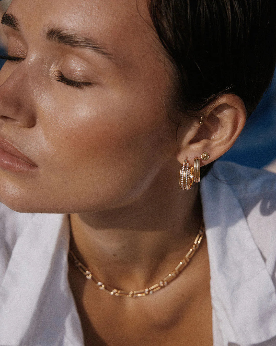 LAJ Ridged Positano Hoops