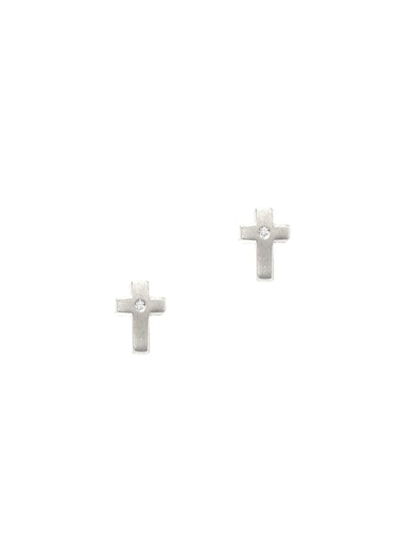 Tai Simple Matte Cross Stud Earrings
