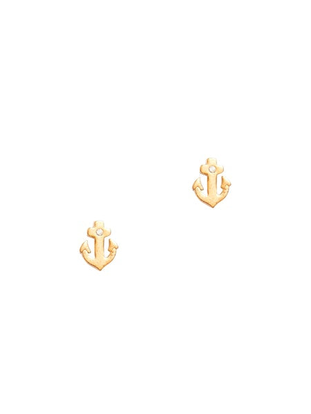 Tai Simple Anchor Stud Earrings