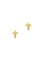 Tai Simple Matte Cross Stud Earrings