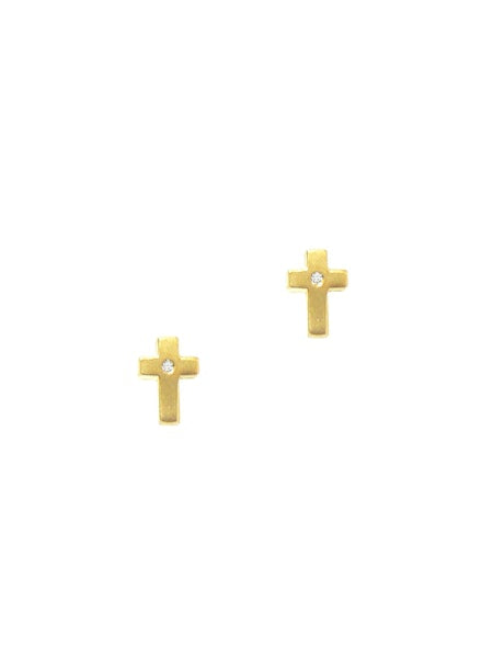 Tai Simple Matte Cross Stud Earrings